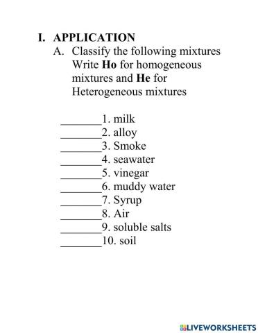 Homogenous and Heterogenous Mixtures
