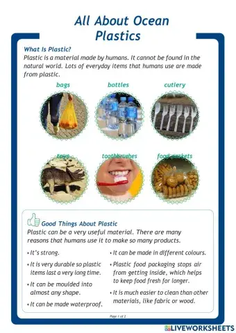 Reading Comprehension on Plastic