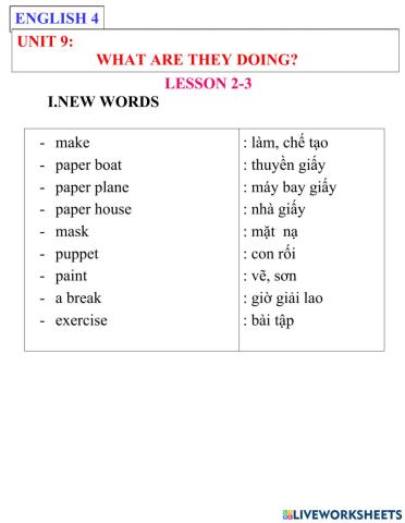 English 4- unit 9- lesson 2-3