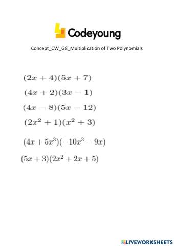 Concept-CW-G8-Multiplication of Two Polynomials