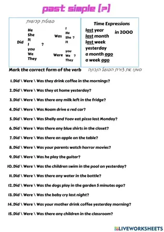 Past Simple Questions