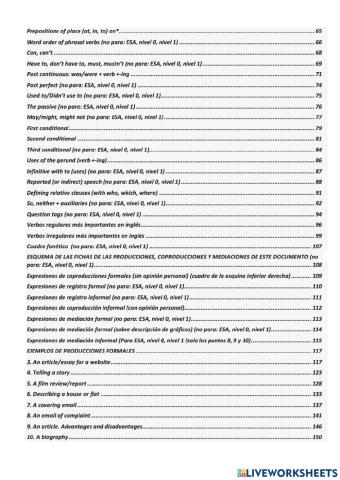 Indice segunda parte de mi libro de inglés