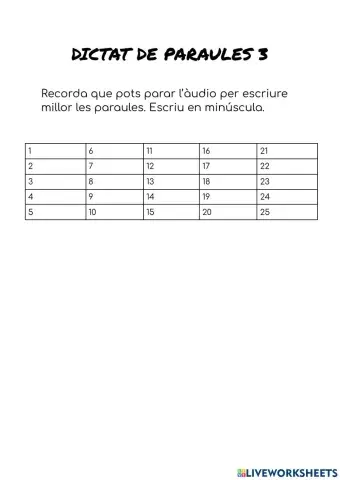 Dictat paraules 3