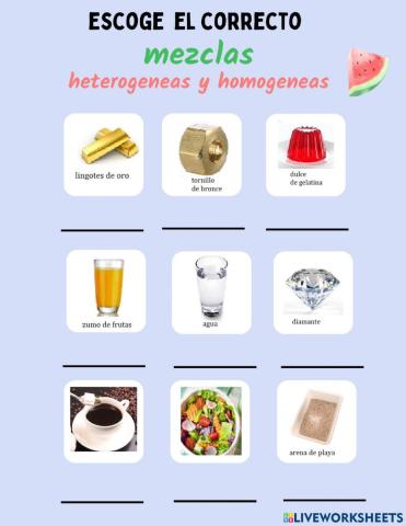 Mezclas homogeneas y heterogeneas