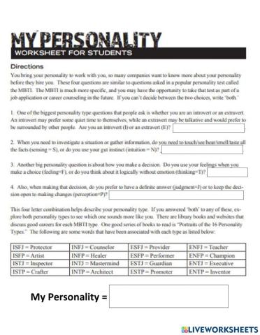 Career - my personality