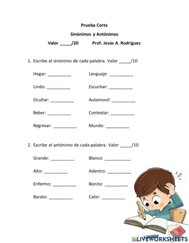 Sinónimos y antónimos