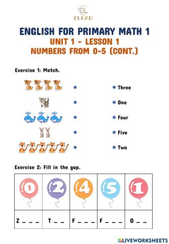 EPM1-Unit 1-Lesson 1: Numbers 0-5 (cont.)