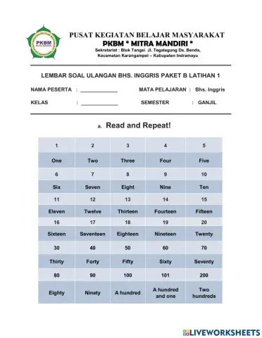 Lesson 1 englih package b