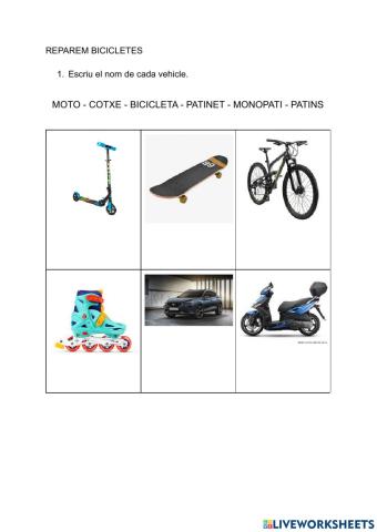 Vehicles i parts d'una bicicleta