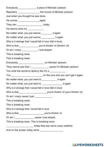 Breaking News - Michel Jackson song