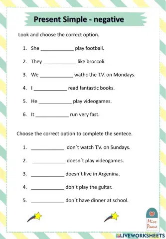 Present simple negative