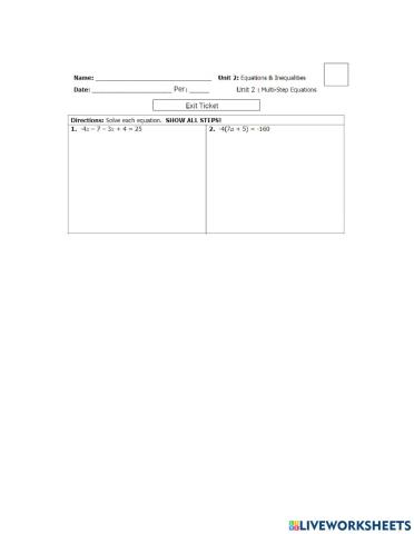 Solving equations with variables on both sides