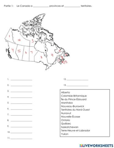Les Provinces et Régions du Canada