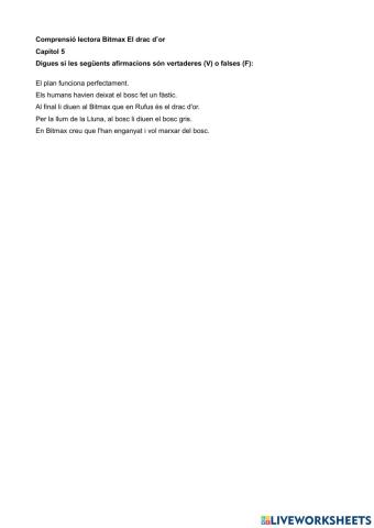 Comprensió lectora Bitmax El drac d’or Cap5