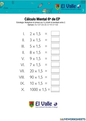 Cálculo Mental 6º de EP