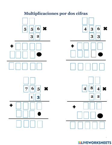 Multiplicaciones por 2 cifras