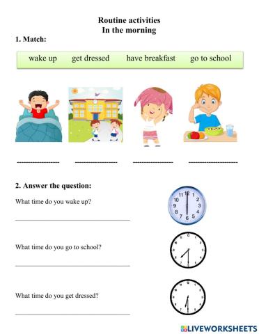 Routine activities - morning