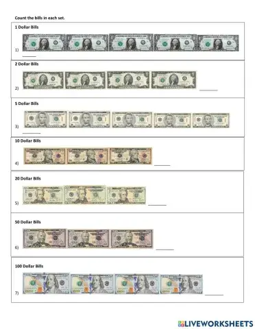Counting Bills with Same Denomination