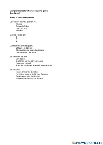 Comprensió lectora Narval un profe genial Part 4