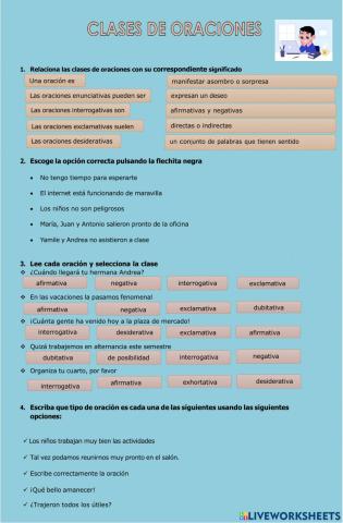 Clases de oraciones