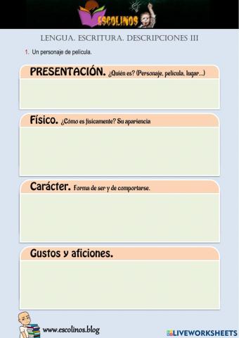 Lengua. Escritura. Descripciones III