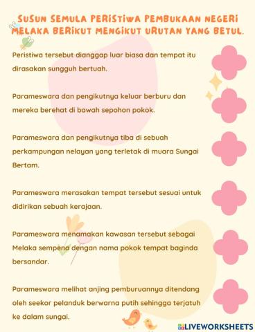 Latihan Pembukaan Melaka- Sejarah Tahun 4 Unit 9