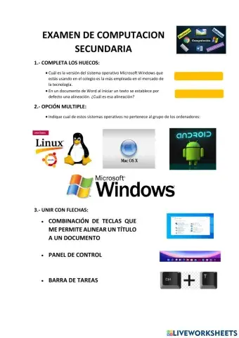 Examen de computacion secundaria