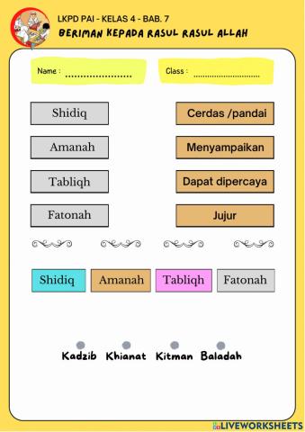 Lkpd pai bab 7 kelas 4