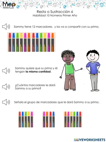 La resta o sustracción.