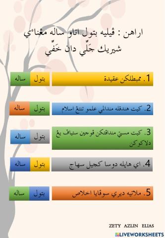 Latihan Pendidikan Islam Tahun 5 Minggu 25-1