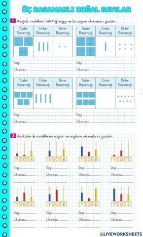 Üç basamaklı doğal sayılar