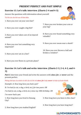 Present perfect and past perfect 3