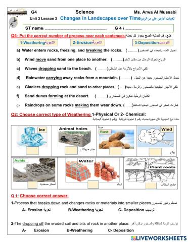 Changes in Landscapes over Time