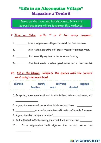 Life in an Algonquian Village