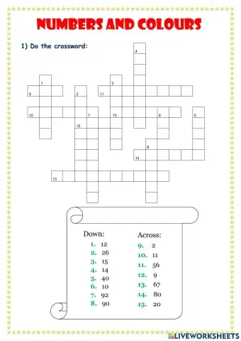 Numbers 1-100 + Colours