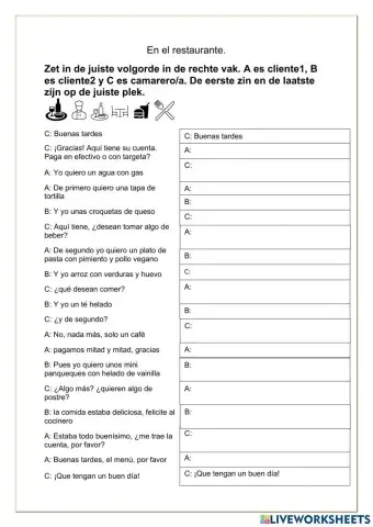 Diálogo restaurante