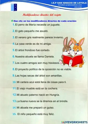 Modificador directo del sujeto