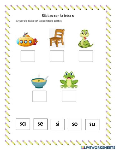 Silabas con la letra s