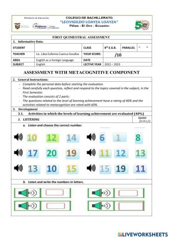 First quimestral assessment