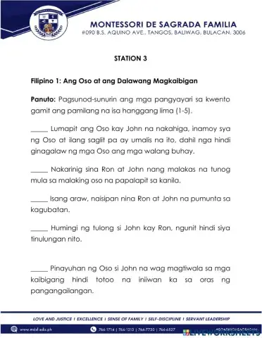 Pagsunod-sunod ng Pangyayari