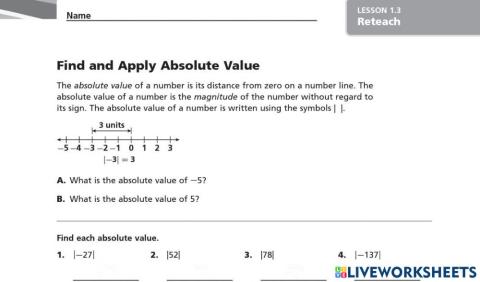 Absoute value