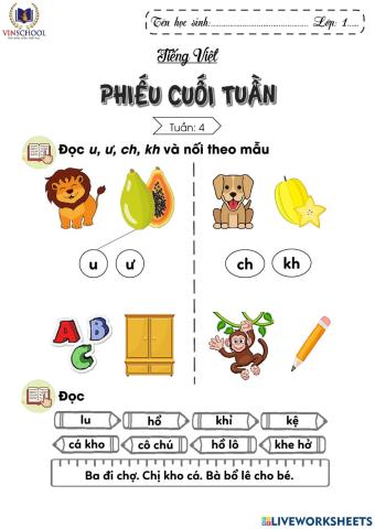 Ôn tập cuối tuần 4