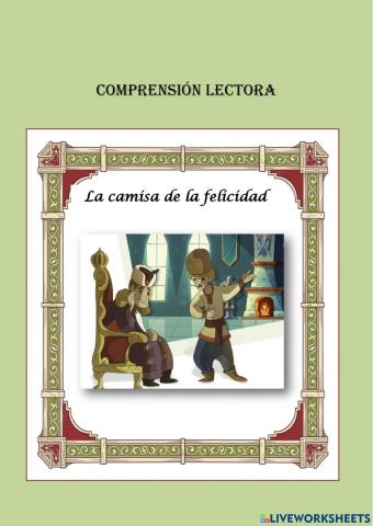 Comprensión lectora La camisa de la felicidad
