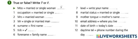 Basic Vocabulary-9 Filling a form