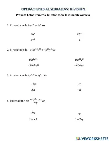 Divisiones algebraicas
