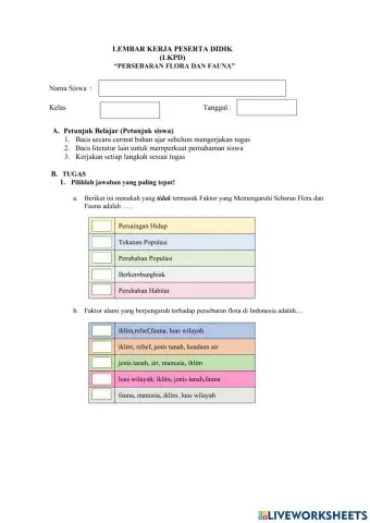 Persebaran flora dan fauna