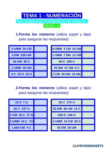 Descomposición de números