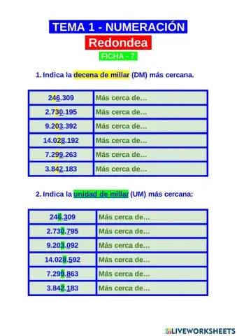 Redondeo de números