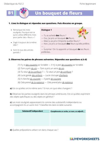 Determinant partitif et effacement - B1