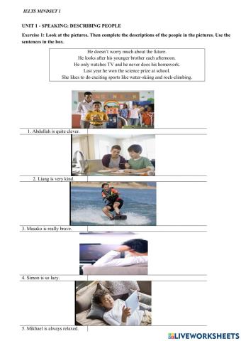 Mindset for ielts - level 1- unit 1 - speaking